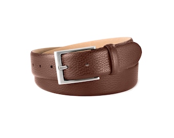 Men's Leather Belts | Elegant Men's Belts | Satin-Finish Belt Buckle | Width: 3.5 cm (1 3/8") | Adria Collection