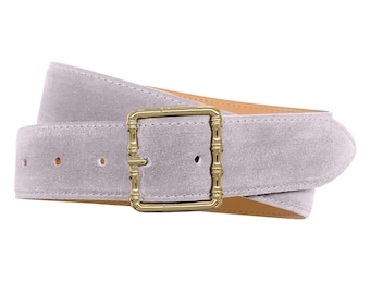 Leather belt ladies belt suede leather buckle gold / Design: Gina Belt, Styling Suede