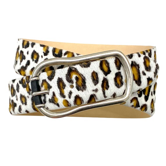 Leather Belt With Leopard Print Women display picture 2