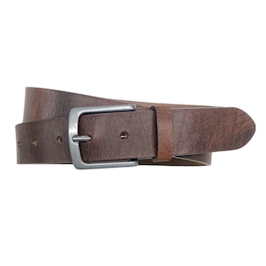 Men's belt leather "Buffalo" leather belt jeans sturdy buffalo leather belt buckle antique silver belt width 3.5 cm