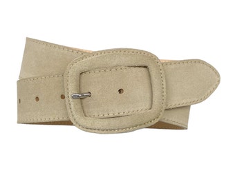 Ladies belt leather suede leather belt ladies belt buckle covered with leather