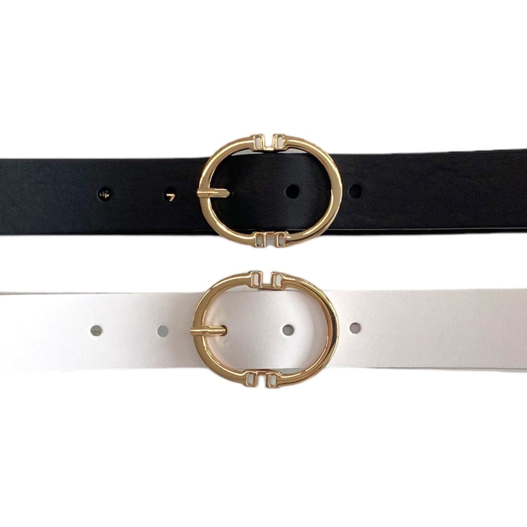 CBelt-5776 Smooth Leather Belt-White main image 1