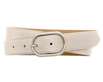 Vintage Chanel Beige Leather Chain Belt, Gold Plated, Made  display picture 2