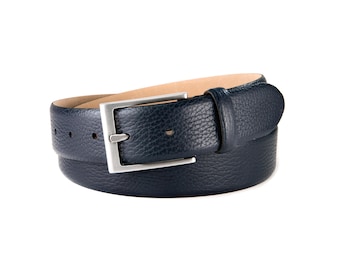 Men's Leather Belts | Elegant Men's Belts | Satin-Finish Belt Buckle | Width: 3.5 cm (1 3/8") | Adria Collection