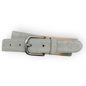 leather belt light grey womens belt suede leather belt jeans belt round old silver buckle