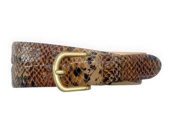 Ladies Western Snakeskin Belt, Snake Print Belt - Etsy display picture 2
