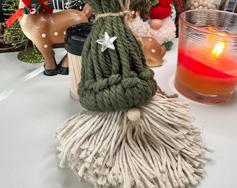 Macrame Christmas Gnome Ornament