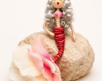Silver Haired Siren Mermaid Art Doll