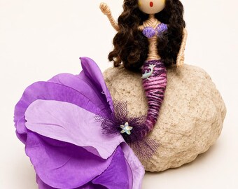 Lavender Mermaid Art Doll