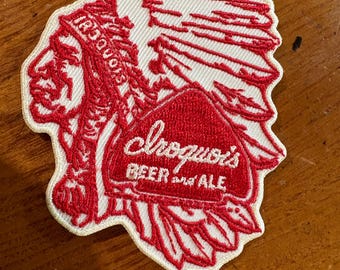 Toppe classiche vintage ricamate da collezione con marchio Iroquois Beer and Ale