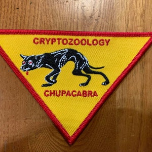 Chupacabra Cryptozoology embroidered patch - FCO Cryptid series crypto sci-fi, mysterious supernatural patch
