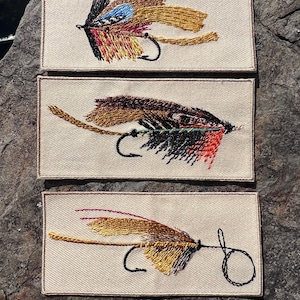 Fly fishing 3 pack patch collection nature outdoor enthusiast embroidered patch set