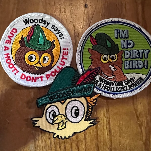Woodsy Owl 3 pak collection - Classic, face, I'm no dirty bird. or buy separately
