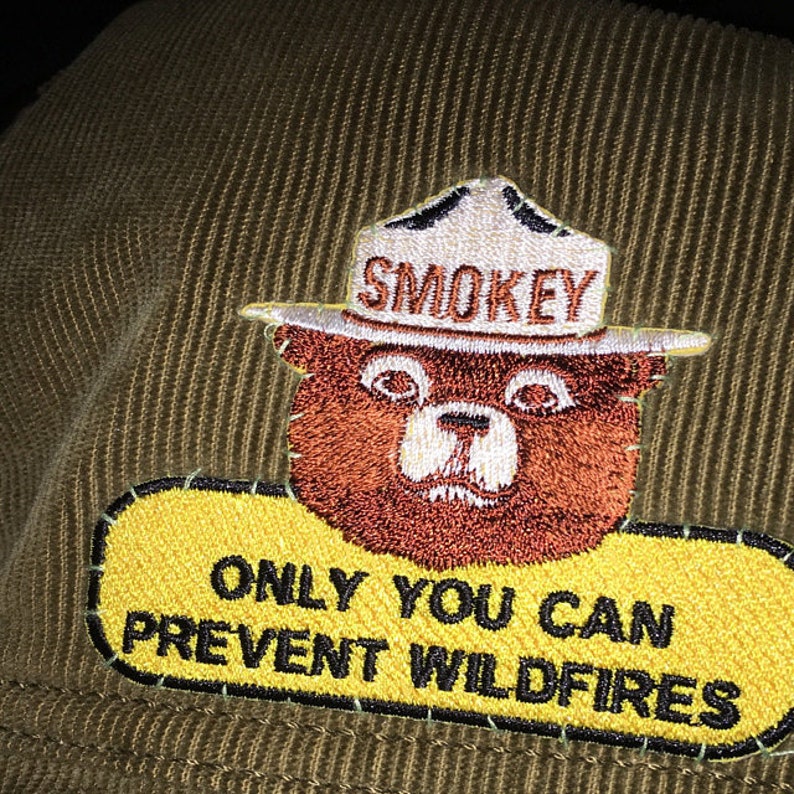 Smokey bear embroidered patch collectible patch design Prevent wildfires