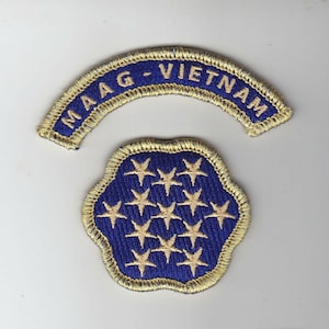 Vintage two piece Vietnam War MAAG Vietnam shoulder patch