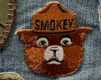 Smokey Bear patch, 2.5 inches high, excellent detail for the collector.