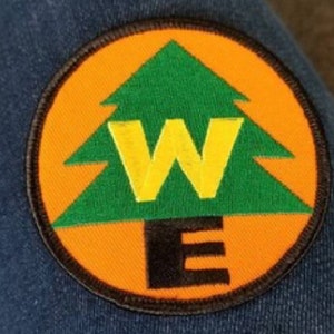 Wilderness Explorer embroidered patch, new embroidered WE image 1