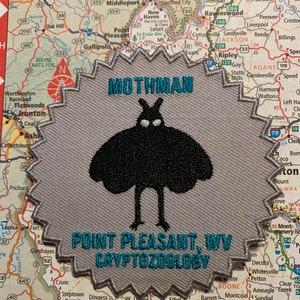 Mothman - FCO Cryptid series - cryptozoology embroidered patch. point pleasant, West Virginia