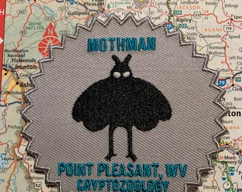 Mothman - FCO Cryptid series - cryptozoology embroidered patch. point pleasant, West Virginia