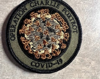 New Operation Charlie Foxtrot  embroidered patch - olive hook and loop. Bulk sale. 20 patches