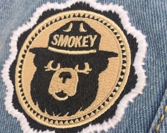 New Smokey Bear embroidered patch - firefighters design