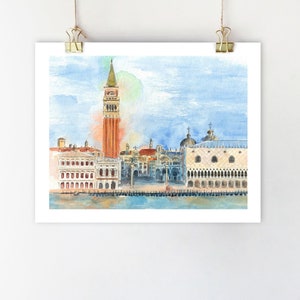 Venice cityscape Venice painting Italy wall art Venice art print Bridge painting Venice poster Italy art Travel poster Venice skyline