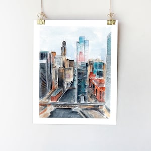 Chicago Chicago Poster Chicago Wand Kunst Chicago Skizze Chicago Aquarell Chicago Stadtbild Chicago Malerei Chicago Skyline