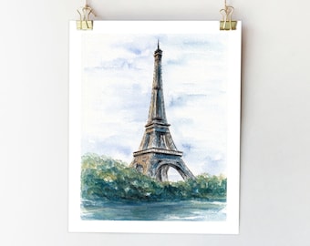 Eiffel tower print Eiffel sketch Paris wall art Paris view France sketch France poster Paris watercolor Eiffel Tower wall art Paris art