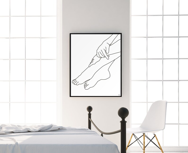 Printable Line Drawing Female Body Art Instant Download Hand Etsy