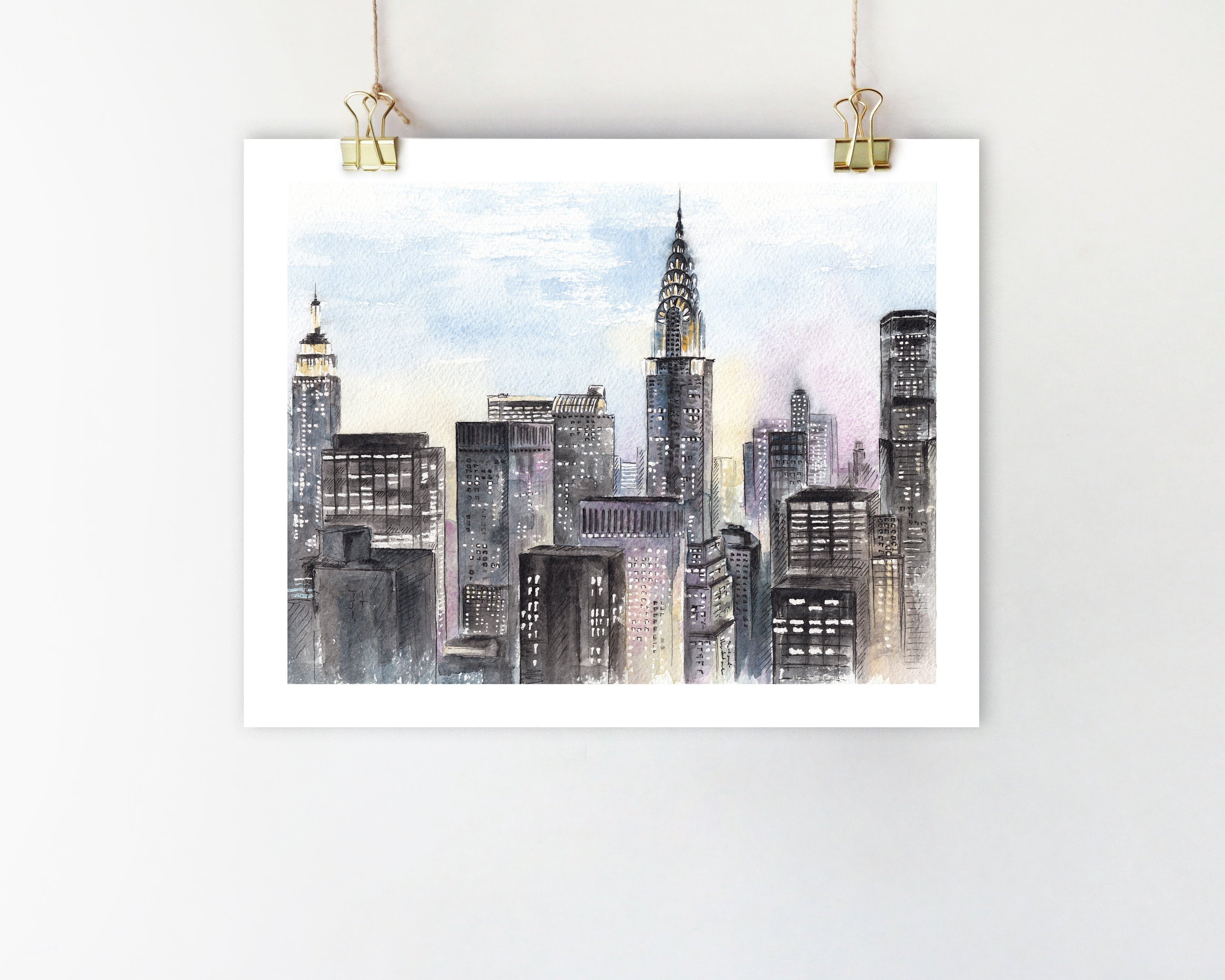 New York city wall art New York print NYC skyline New York Etsy