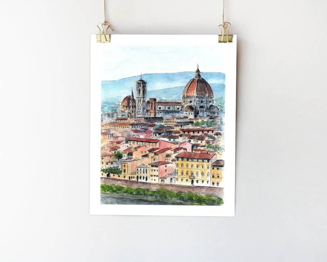 Florence Art Print Italy Wall Art Florence Italy Print Italy Watercolor