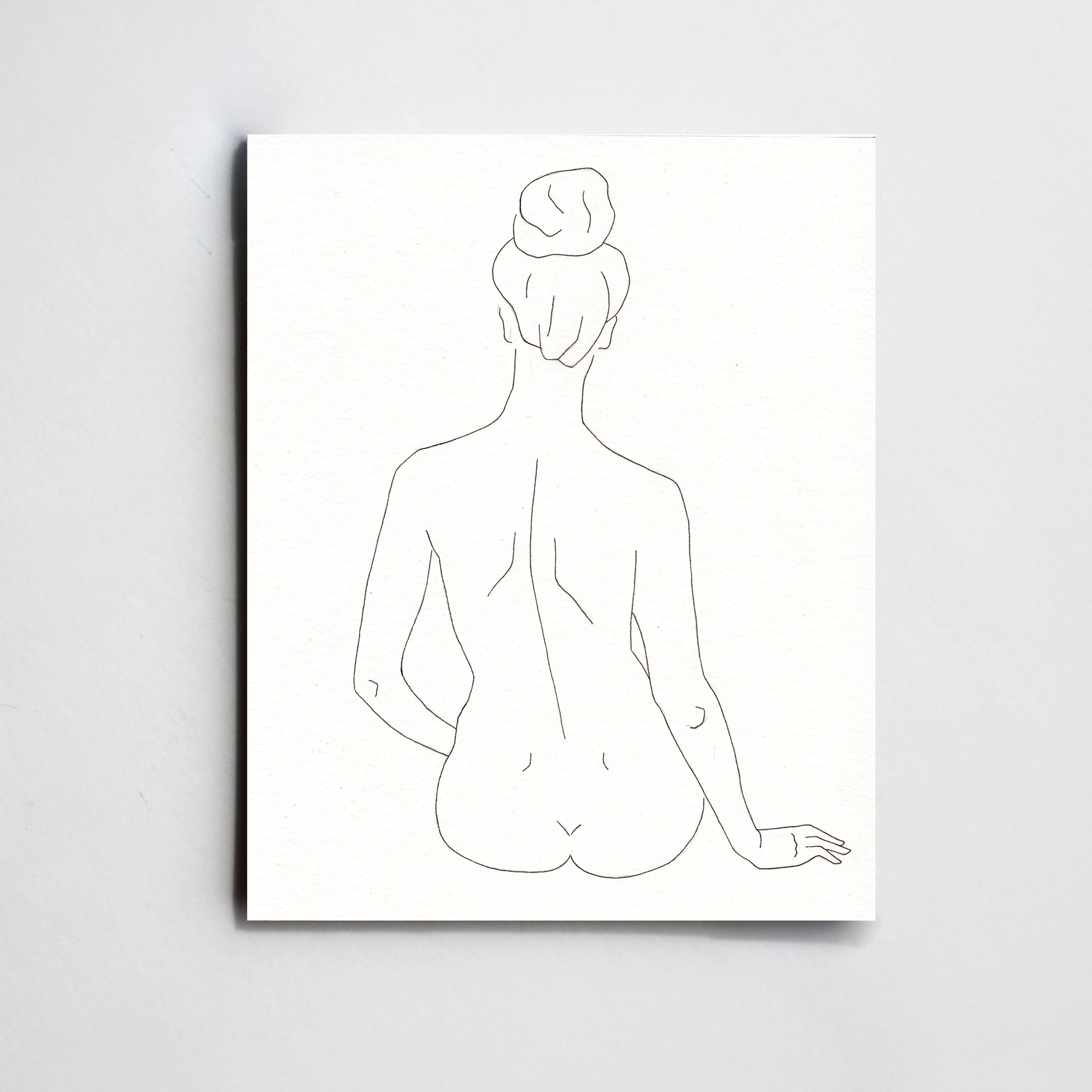 Dibujo de silueta de mujer. Dibujo lineal Arte mínimo. Espalda - Etsy España