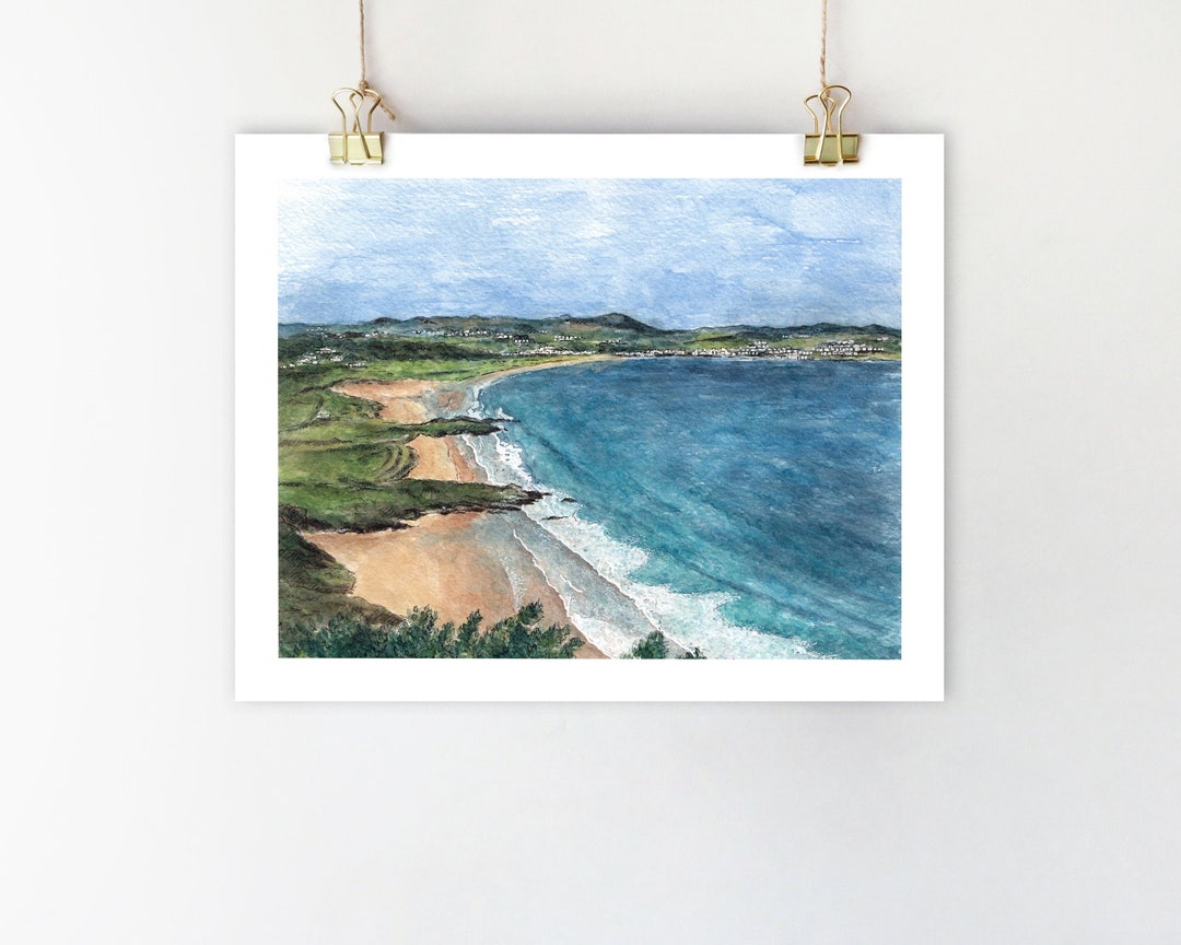 Portsalon Ireland Print, Watercolor Beach Scene, Donegal Wall Art - Etsy