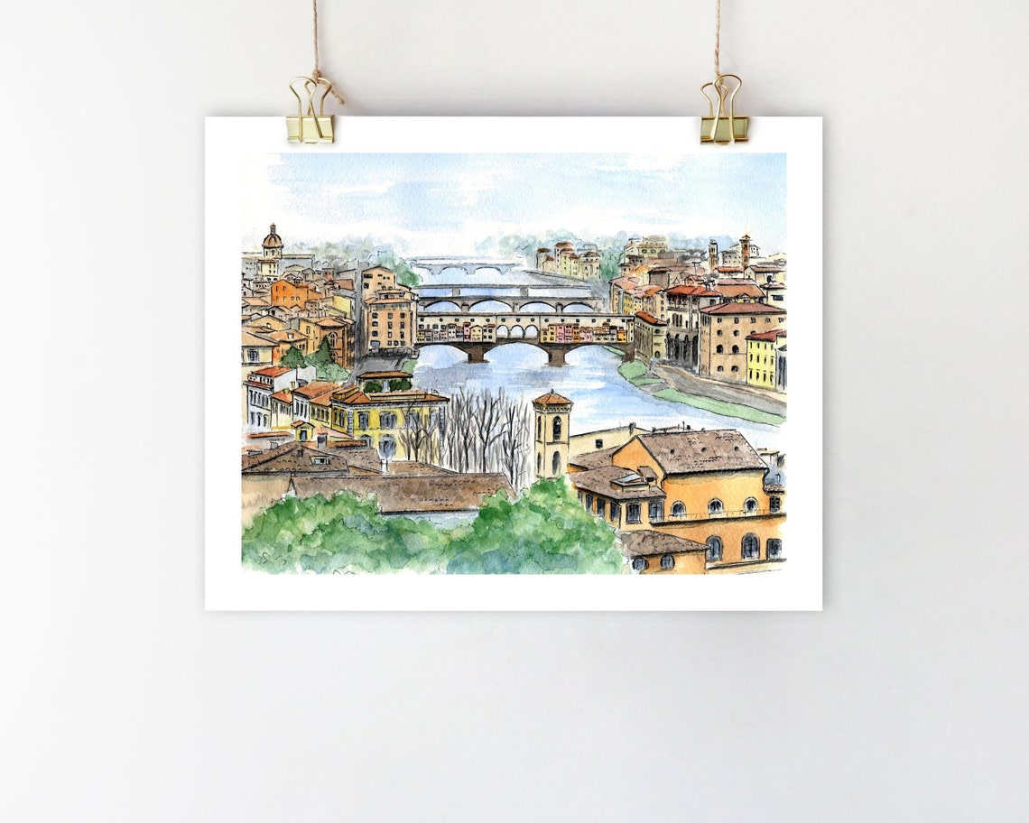 Ponte Vecchio Art Print. Italy Wall Art Florence Italy Print Etsy