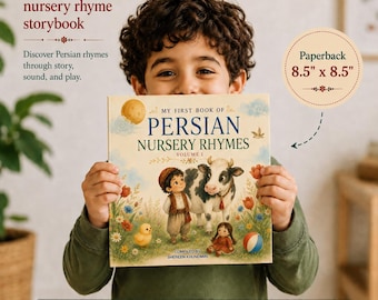 Persian Farsi Nursery Rhymes Book, Children’s Paperback, Persian Kids Book, Farsi Book for Kids, Iranian Culture Gift | Made in USA