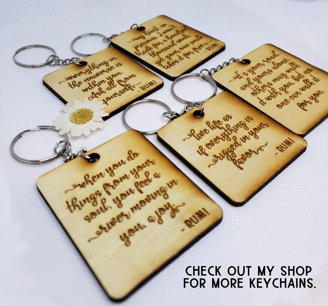 Inspirational Wood Keychain Rumi Quote. everything in Etsy