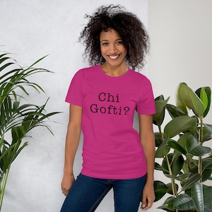 Chi Gofti? Short-Sleeve Unisex T-Shirt - &quot;What did you say?&quot; in Farsi. Made in USA