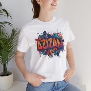 Azizam Graffitti Style T-Shirt | Farsi “My Dear” Design | Made in USA.