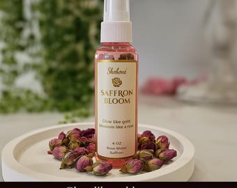 Saffron & Rose Water Facial Mist: Shahané Saffron Bloom (4 oz)