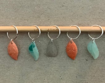 Feather Stitch Markers for Knitters and Crochet, Set of 5, Gift, Notion, Pattern Helper