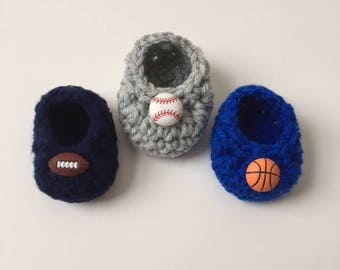 Sports baby booties, baby booties, baseball baby shoes, football baby booties, booties for baby, basketball baby booties