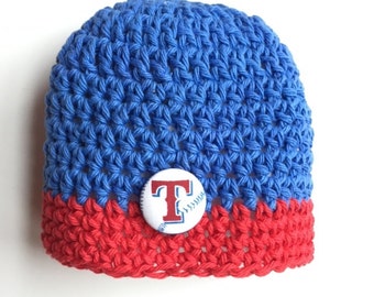 Texas Rangers baby hat