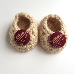 Florida State Seminoles baby booties, baby booties, infant shoes, crochet baby booties, booties for baby, crochet baby shoes