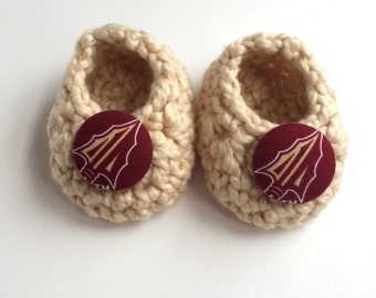 Florida State Seminoles baby booties, baby booties, infant shoes, crochet baby booties, booties for baby, crochet baby shoes