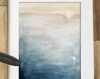 Coastal sunrise, abstract coastal painting, beach wall art, coastal art, beach print, abstract art, wall decor, home decor, printable art