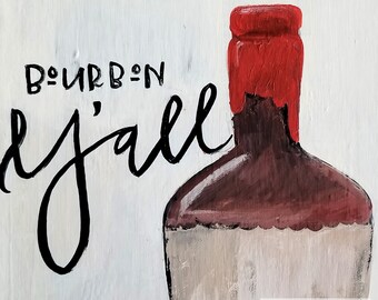 Kentucky bourbon painting, bourbon room decor, bar decor, gallery wall art, printable