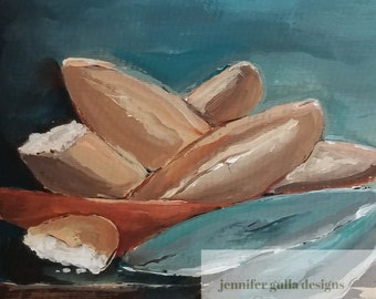 Fish and Loaves Print, Jesus Feeds Five Thousand, Christian Wall Art (8x10 Printable)