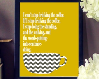 Gilmore Girls quote, Coffee quote, coffee printable, Gilmore Girls print, modern printable, modern print, coffee typography, wall art