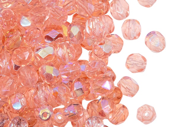 20 Perles Facettées De Bohême 8mm Rosaline - Pour Création Bijoux, Port Gratuit - Neuf