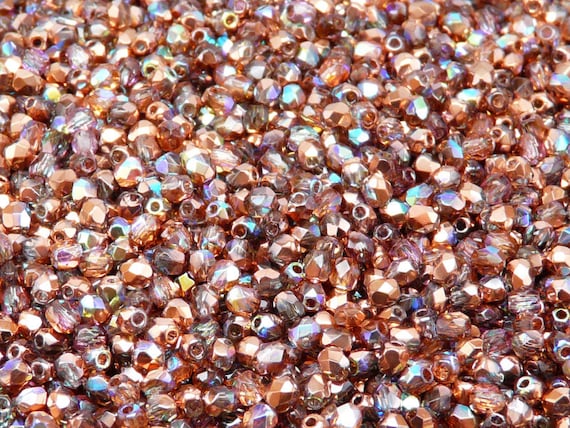 30pcs Czech Glass Beads with a Pearl Coating Estrela Round 8mm Red Pearl